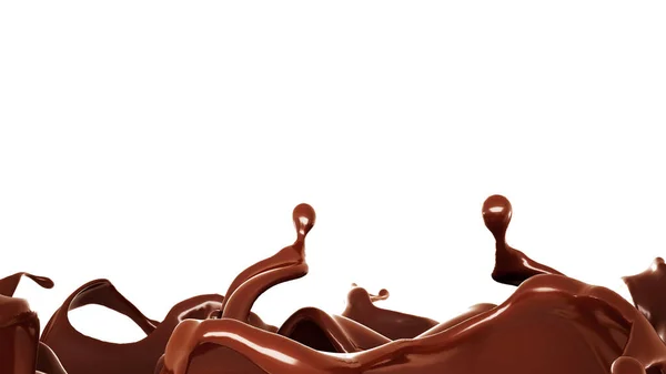 Splash Chocolate Rendering Illustration — Stock Photo, Image