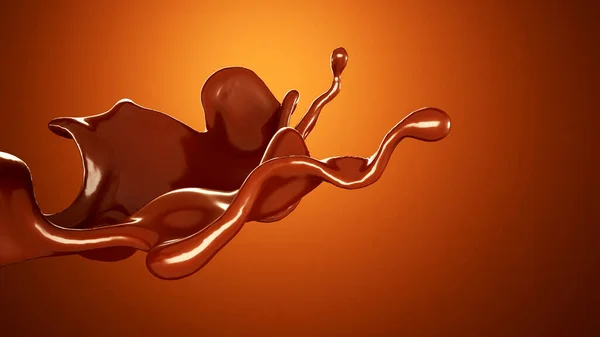 Soupçon Chocolat Sur Fond Brun Rendu Illustration — Photo