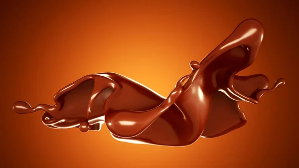 Сплеск Шоколаду Коричневому Фоні Візуалізація Ілюстрація — стокове фото