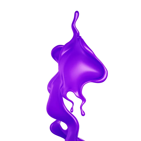 Kawałek Fioletowej Farby Renderowanie Ilustracja — Zdjęcie stockowe