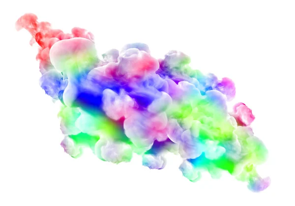 白い背景に多色の煙 3Dレンダリング 3Dイラスト — ストック写真