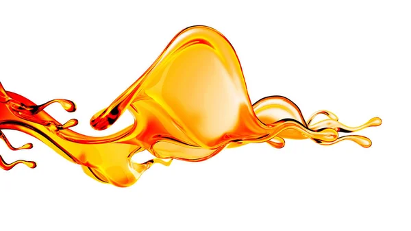 Splash Orange Juice Rendering Illustration — Stock Photo, Image