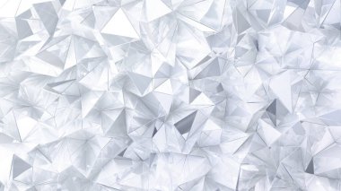 White crystal background with triangles. 3d rendering, 3d illustration. clipart
