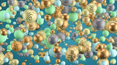 Neşeli, pozitif, taşaklı, parlak bir arka plan. 3d görüntüleme 3d