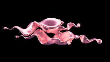 Şatafatlı altın bir sıvı sıçraması. 3d görüntüleme, 3d illüstrasyon.