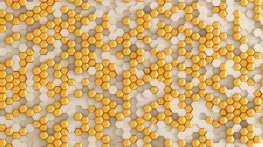 Altın beyazı geometrik arka plan. 3d görüntüleme, 3d illüstrasyon.