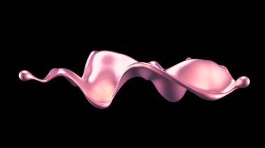 Şatafatlı altın bir sıvı sıçraması. 3d görüntüleme, 3d illüstrasyon.