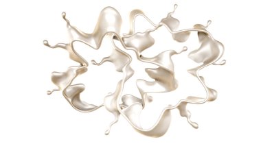 Bir tutam beyaz boya. 3d görüntüleme, 3d illüstrasyon.