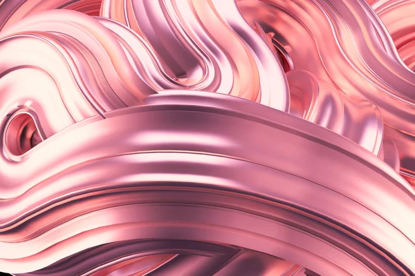 漂亮的金属粉色背景 3D渲染 3D说明 — 图库照片