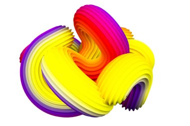 Soyut gökkuşağı şekli. 3d görüntüleme, 3d illüstrasyon.