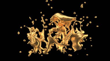 Bir tutam altın. 3d görüntüleme, 3d illüstrasyon.