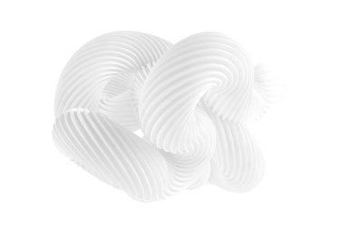 Beyaz arkaplanda soyut bir form. 3d görüntüleme, 3d illüstrasyon.