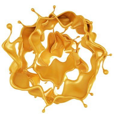 Altın sarısı karamel. 3d görüntüleme, 3d illüstrasyon.