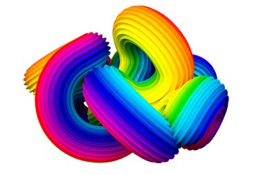 Soyut gökkuşağı şekli. 3d görüntüleme, 3d illüstrasyon.