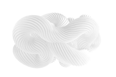 Beyaz arkaplanda soyut bir form. 3d görüntüleme, 3d illüstrasyon.