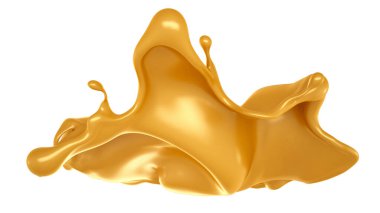 Altın sarısı karamel. 3d görüntüleme, 3d illüstrasyon.