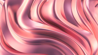 Saten kumaşlı lüks pembe arka plan. 3d görüntüleme, 3d illüstrasyon.