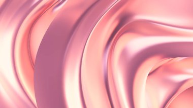 Saten kumaşlı lüks pembe arka plan. 3d görüntüleme, 3d illüstrasyon.