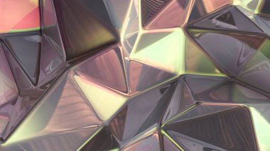 Üçgenli kristal zemin. 3d görüntüleme, 3d illüstrasyon.