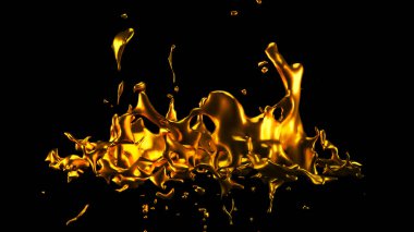 Bir tutam altın. 3d görüntüleme, 3d illüstrasyon.