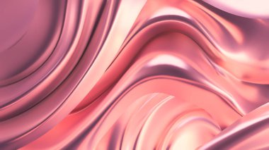 Saten kumaşlı lüks pembe arka plan. 3d görüntüleme, 3d illüstrasyon.