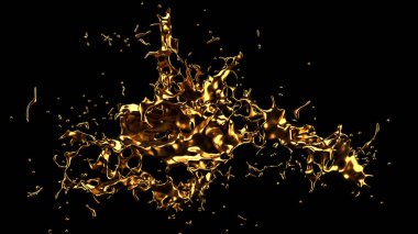 Bir tutam altın. 3d görüntüleme, 3d illüstrasyon.