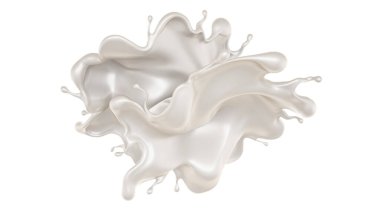 Bir tutam süt. 3d görüntüleme, 3d illüstrasyon.