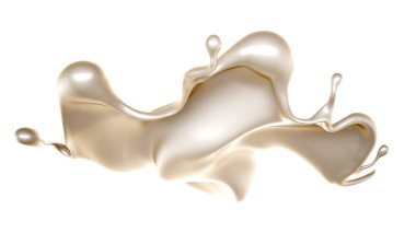 Bir tutam beyaz boya. 3d görüntüleme, 3d illüstrasyon.