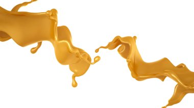 Altın sarısı karamel. 3d görüntüleme, 3d illüstrasyon.