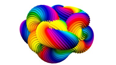 Soyut gökkuşağı şekli. 3d görüntüleme, 3d illüstrasyon.