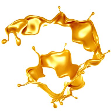 Altın sarısı karamel. 3d görüntüleme, 3d illüstrasyon.