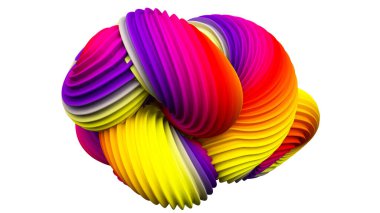 Soyut gökkuşağı şekli. 3d görüntüleme, 3d illüstrasyon.