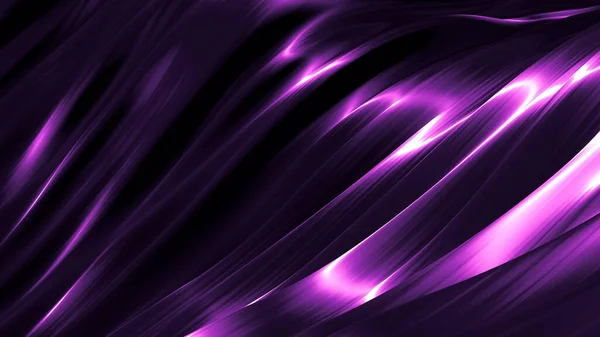 色彩艳丽的紫色背景和飘逸的面料 3D渲染 3D说明 — 图库照片
