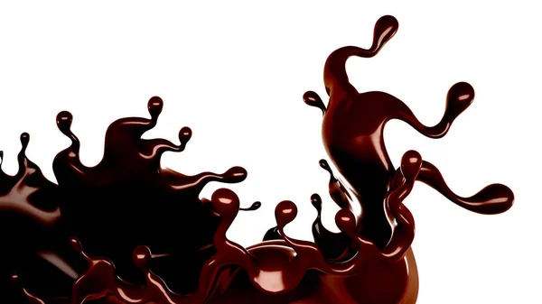 Splash Chocolate Rendering Illustration — Stock Photo, Image