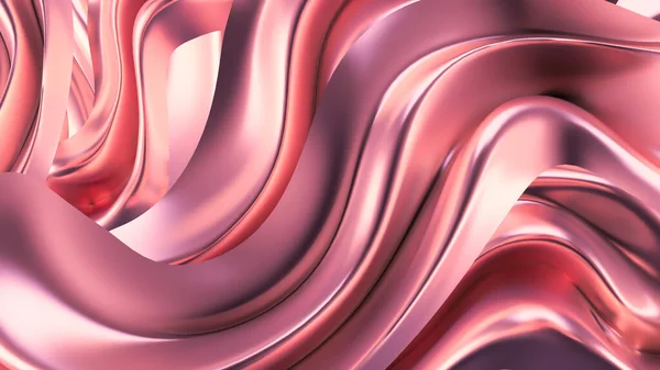 Luksusowe Różowe Tło Satynową Draperią Renderowanie Ilustracja — Zdjęcie stockowe