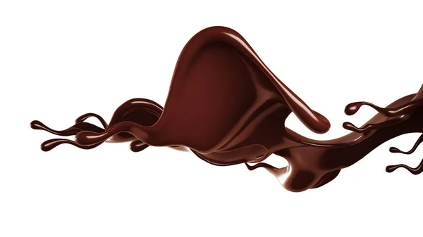 巧克力飞溅 3D渲染3D示例 — 图库照片