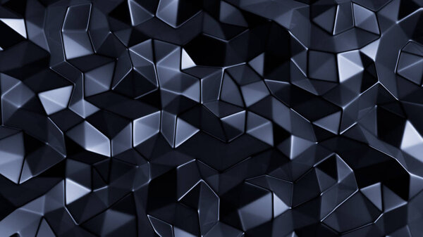 Blue crystal background with triangles. 3d rendering, 3d illustration.