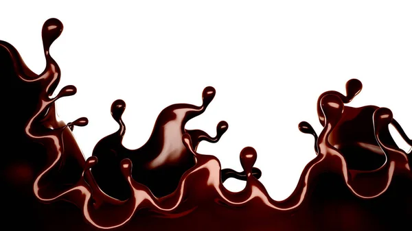 Splash Chocolate Rendering Illustration — Stock Photo, Image