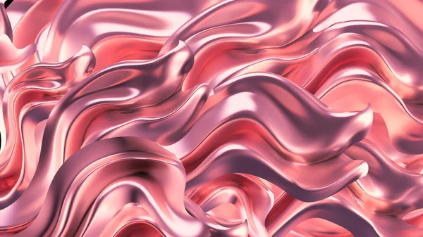 サテンのドレープで豪華なピンクの背景 3Dレンダリング 3Dイラスト — ストック写真