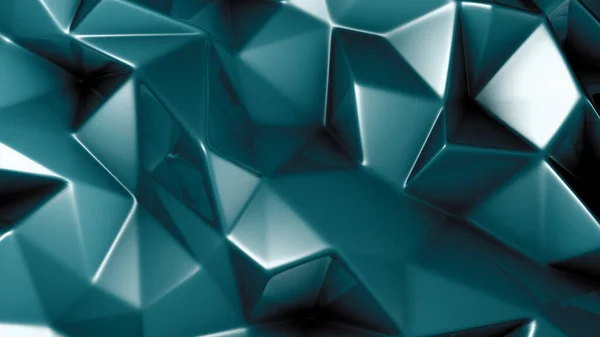 Fondo Cristal Verde Con Triángulos Representación Ilustración — Foto de Stock