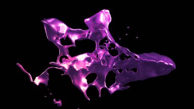 Bir tutam mor metal. 3d görüntüleme, 3d illüstrasyon.