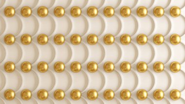 Mimari, iç desen, beyaz, sarı, altın desenli duvar 3D resimleme