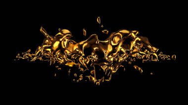 Bir tutam altın. 3d görüntüleme, 3d illüstrasyon.