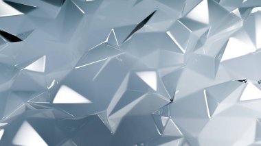 Gri kristal arka plan ve üçgenler. 3d görüntüleme, 3d illüstrasyon.