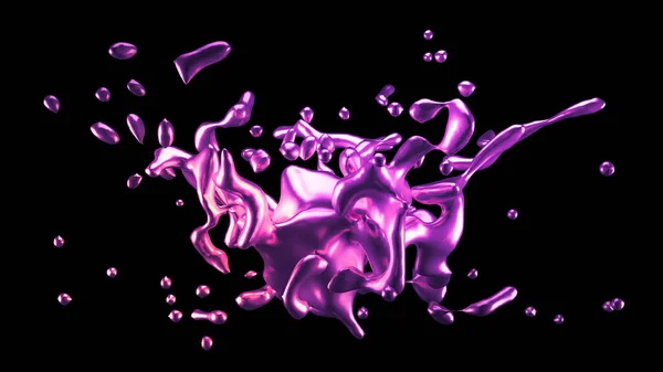 Ein Spritzer Violettes Metall Darstellung Illustration — Stockfoto