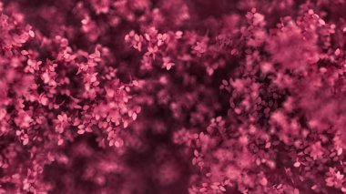 Yılın mevsimi yapraklı, güzel pembe bir arka plan. 3d görüntüleme, 3d illüstrasyon.