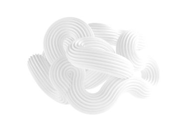 Beyaz arkaplanda soyut bir form. 3d görüntüleme, 3d illüstrasyon.