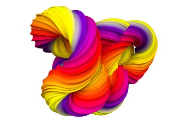 Soyut gökkuşağı şekli. 3d görüntüleme, 3d illüstrasyon.