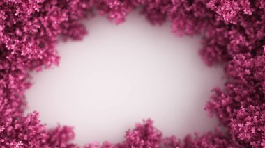 Yılın mevsimi, beyaz yapraklı, güzel pembe arka plan. 3d görüntüleme, 3d illüstrasyon.