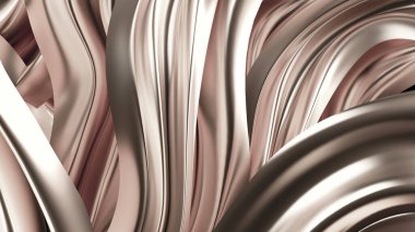Saten kumaşlı, gümüş renkli bir arka plan. 3d görüntüleme, 3d illüstrasyon.